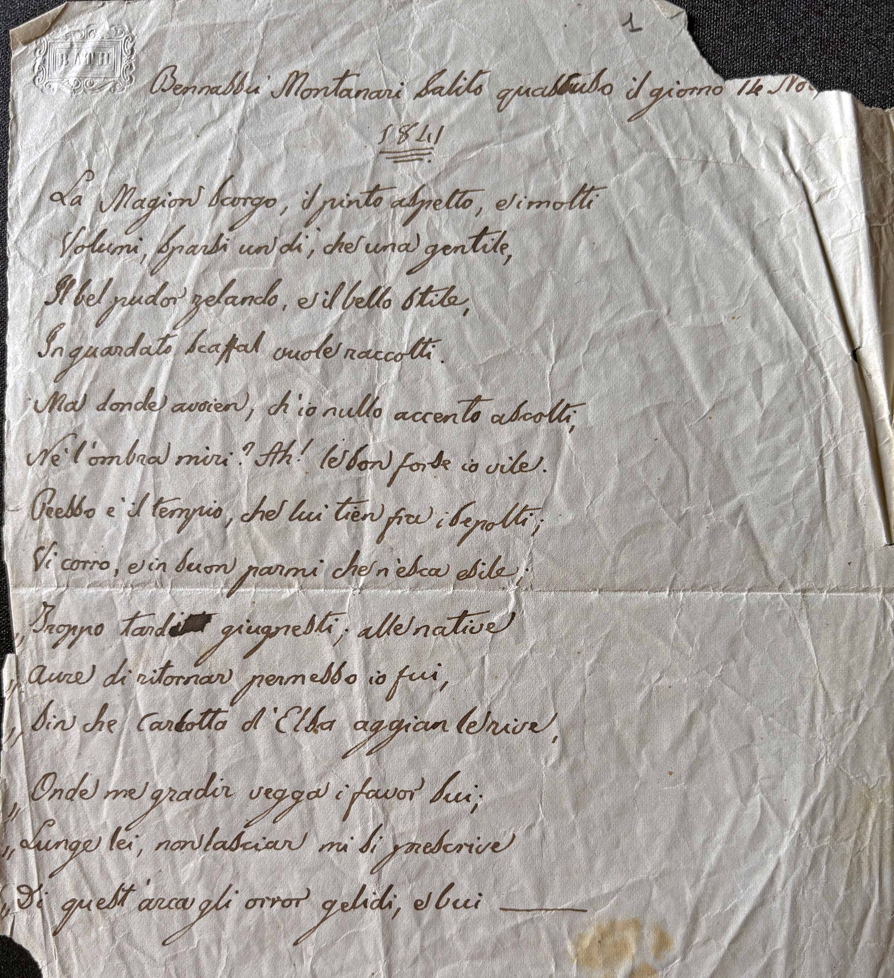 Bennassù Montanari sua poesia